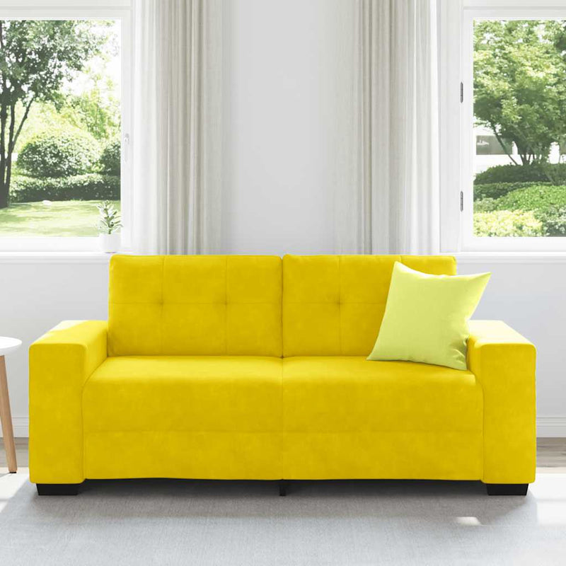 vidaXL sárga bársony loveseat kanapé 140 cm