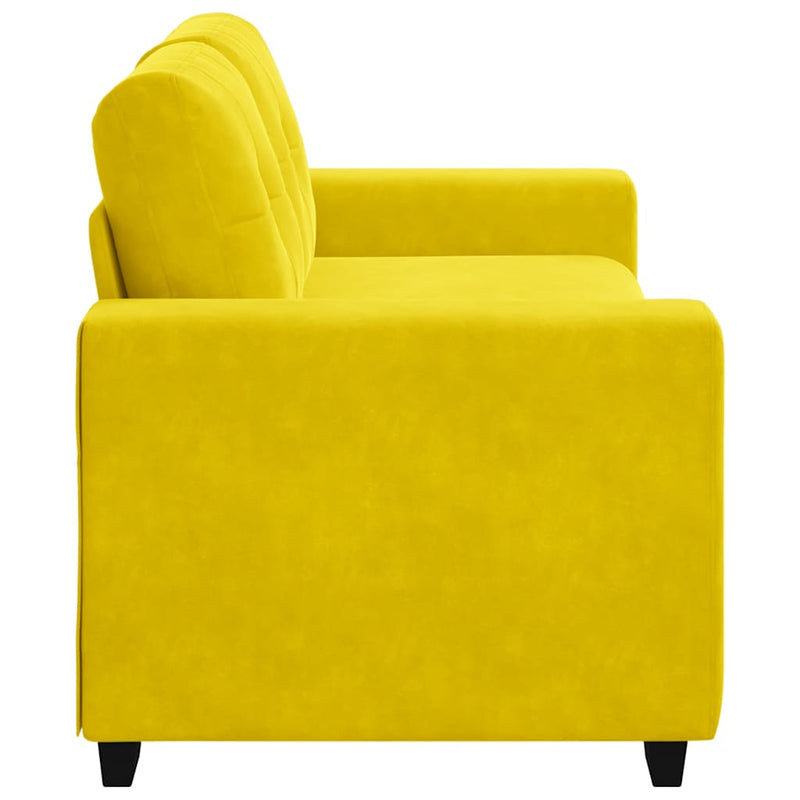 vidaXL sárga bársony loveseat kanapé 140 cm