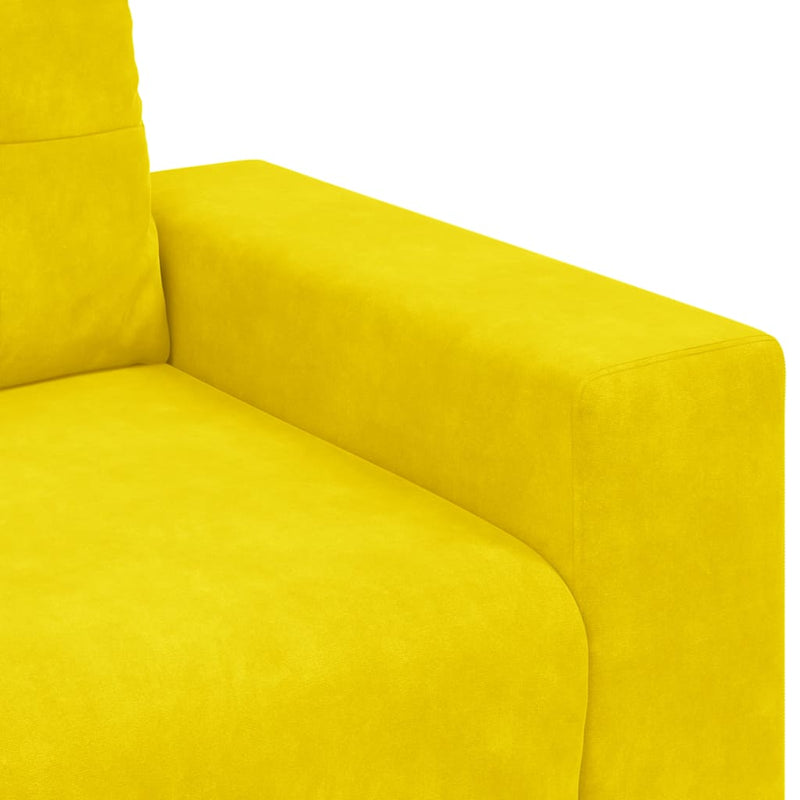 vidaXL sárga bársony loveseat kanapé 140 cm
