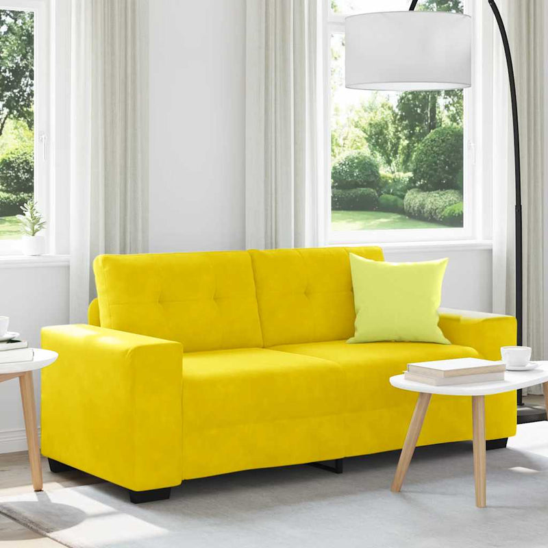 vidaXL sárga bársony loveseat kanapé 140 cm