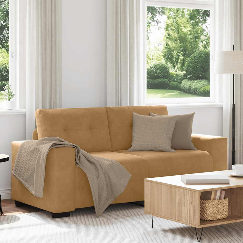 vidaXL barna bársony loveseat kanapé 140 cm
