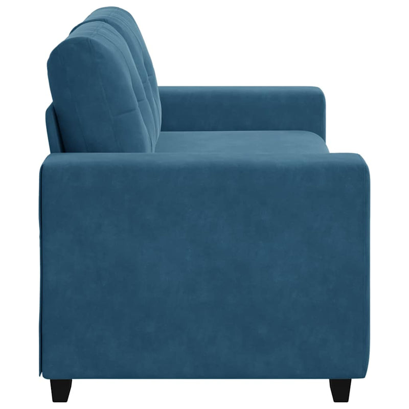 vidaXL kék bársony loveseat kanapé 140 cm