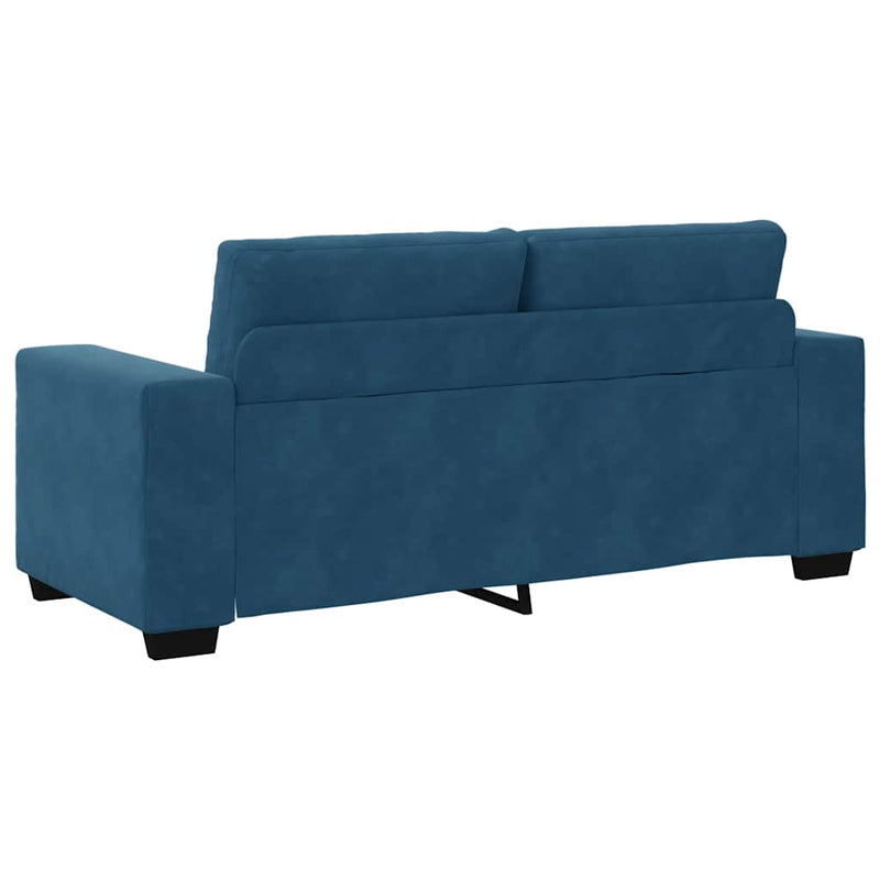 vidaXL kék bársony loveseat kanapé 140 cm