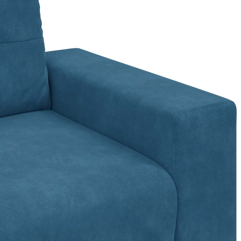 vidaXL kék bársony loveseat kanapé 140 cm