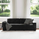 vidaXL 3 személyes fekete bársony kanapé 220 x 78 x 80 cm