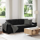 vidaXL 3 személyes fekete bársony kanapé 220 x 78 x 80 cm