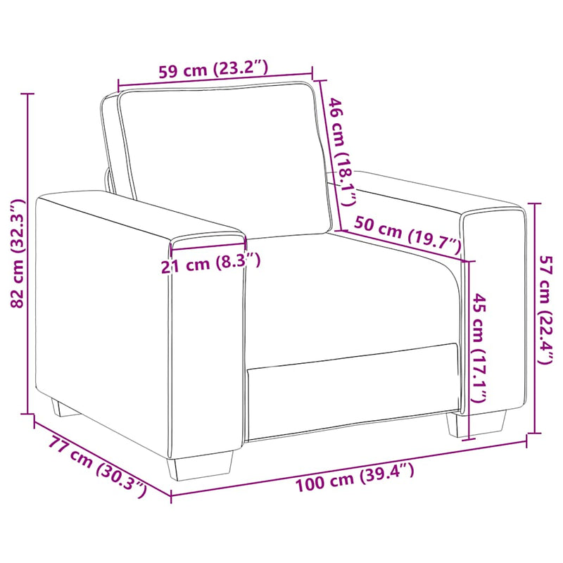 vidaXL sötétszürke szövet kanapéfotel 60 cm
