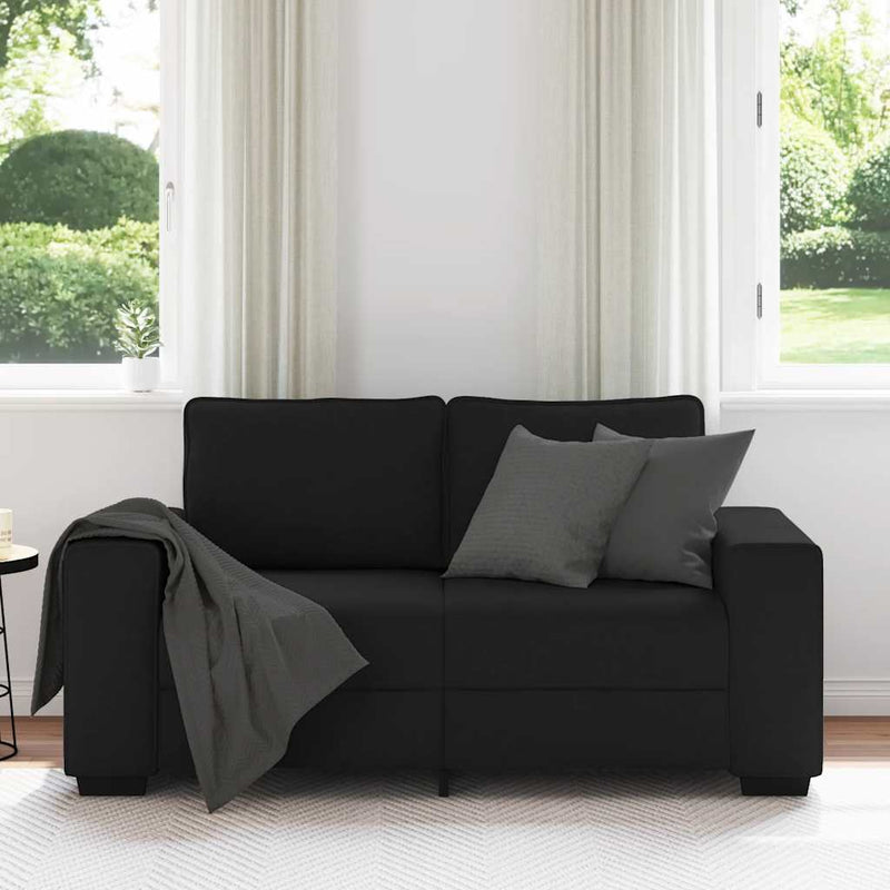 vidaXL kétszemélyes fekete szövetkanapé 120 cm