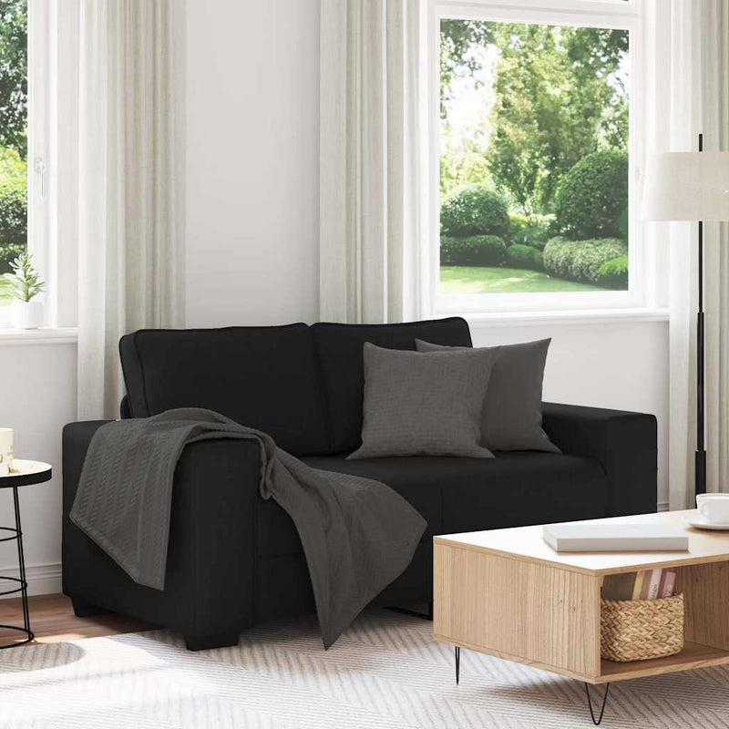 vidaXL kétszemélyes fekete szövetkanapé 120 cm