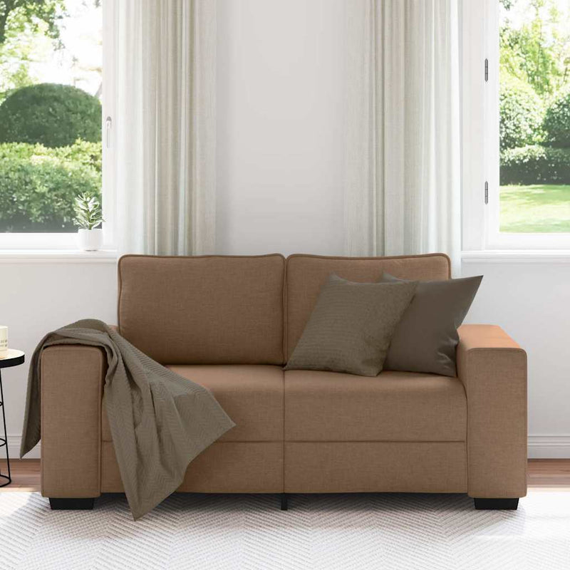 vidaXL kétszemélyes barna szövetkanapé 120 cm