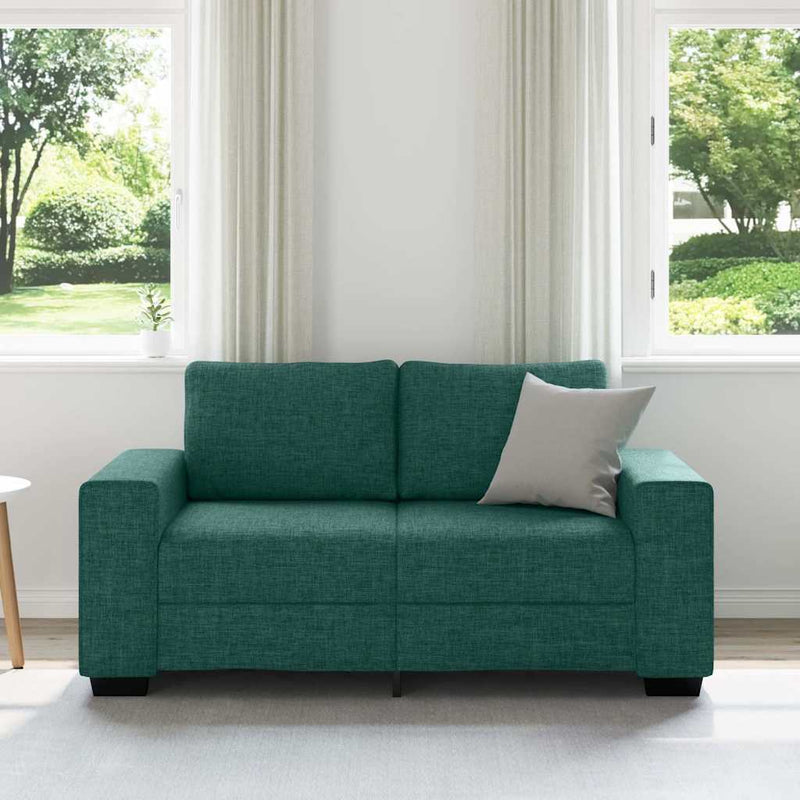 vidaXL kétszemélyes sötétzöld szövet kanapé 120 cm