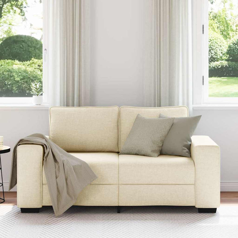vidaXL kétszemélyes krémszínű szövetkanapé 120 cm