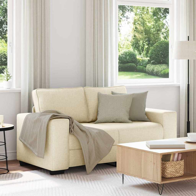 vidaXL kétszemélyes krémszínű szövetkanapé 120 cm