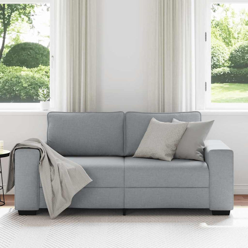 vidaXL kétszemélyes világosszürke szövetkanapé 140 cm