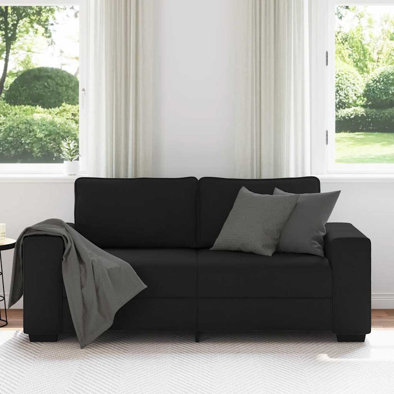 vidaXL kétszemélyes fekete szövetkanapé 140 cm