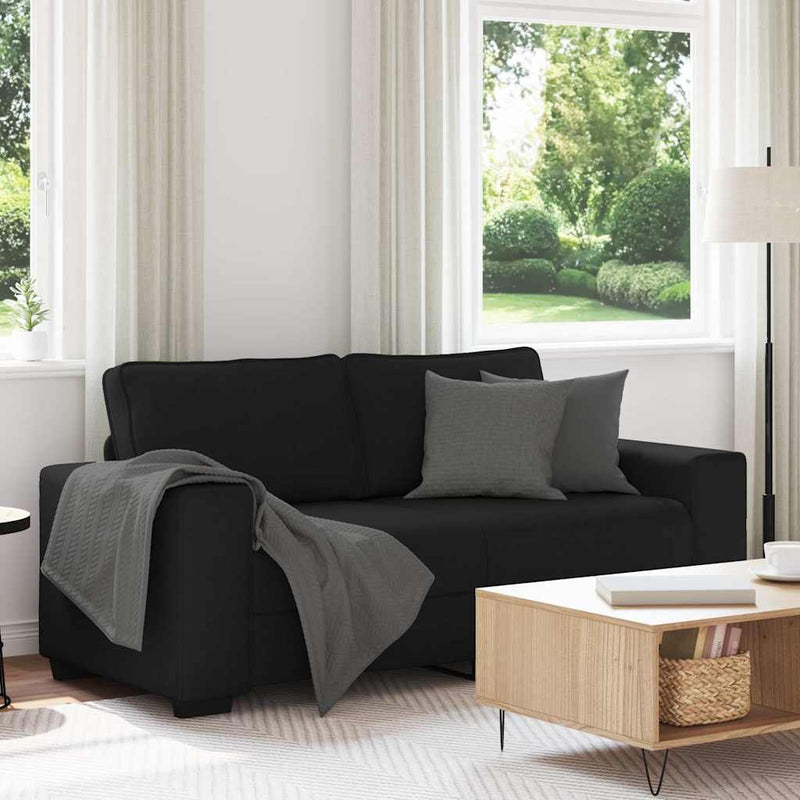 vidaXL kétszemélyes fekete szövetkanapé 140 cm