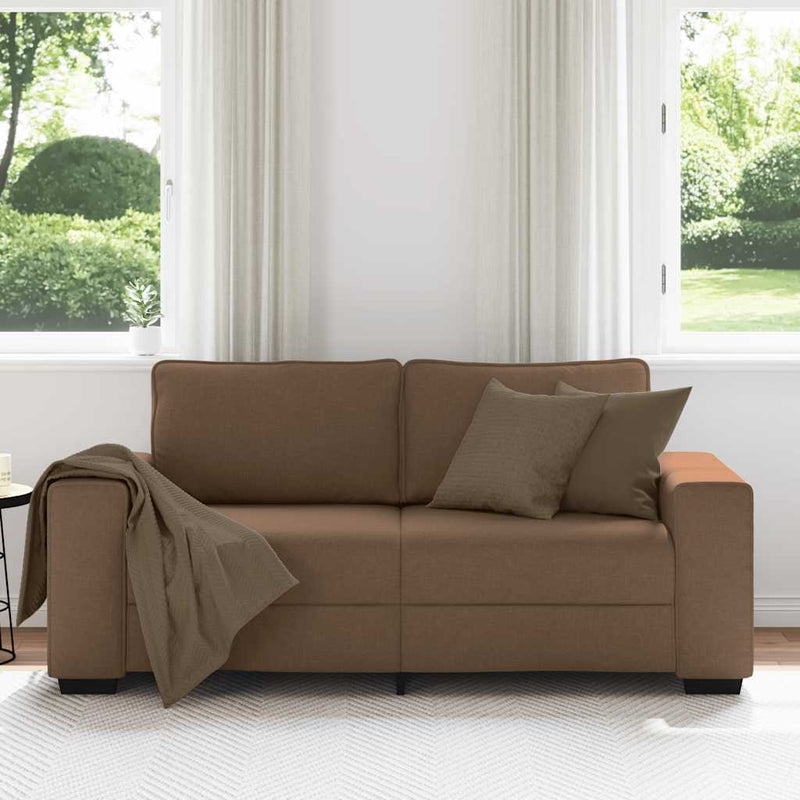 vidaXL kétszemélyes barna szövetkanapé 140 cm