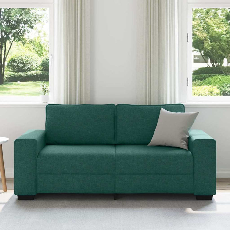 vidaXL kétszemélyes sötétzöld szövet kanapé 140 cm