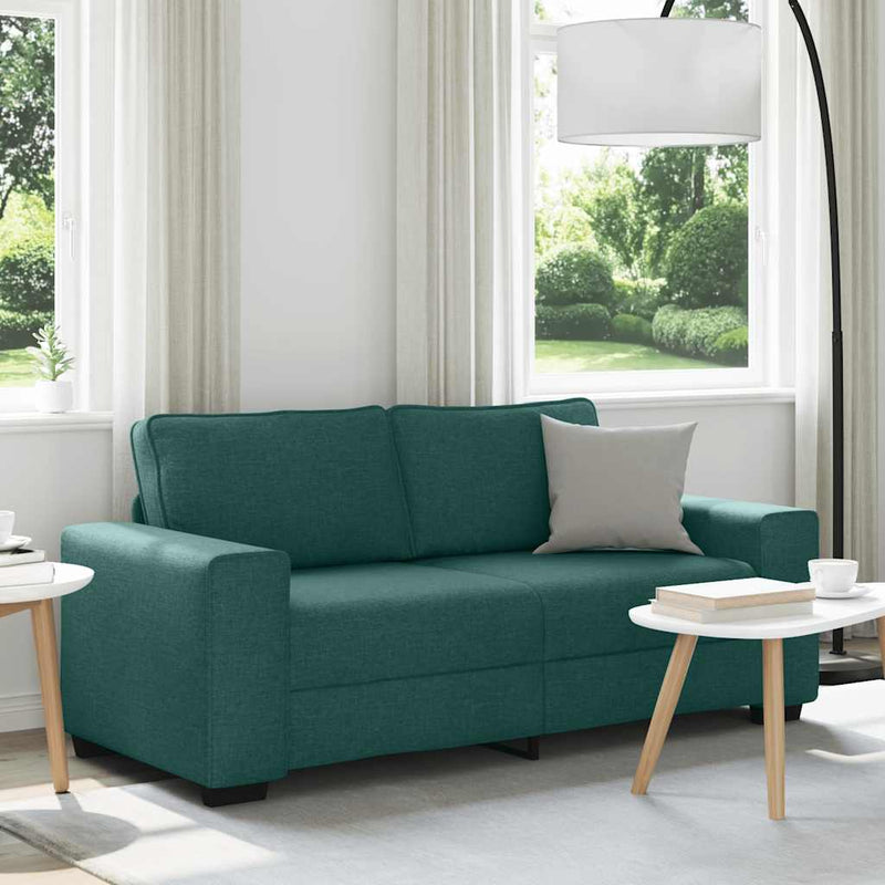 vidaXL kétszemélyes sötétzöld szövet kanapé 140 cm