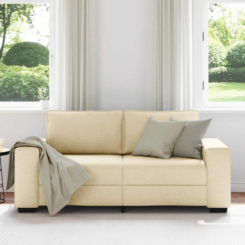 vidaXL kétszemélyes krémszínű szövetkanapé 140 cm