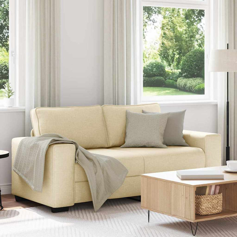 vidaXL kétszemélyes krémszínű szövetkanapé 140 cm
