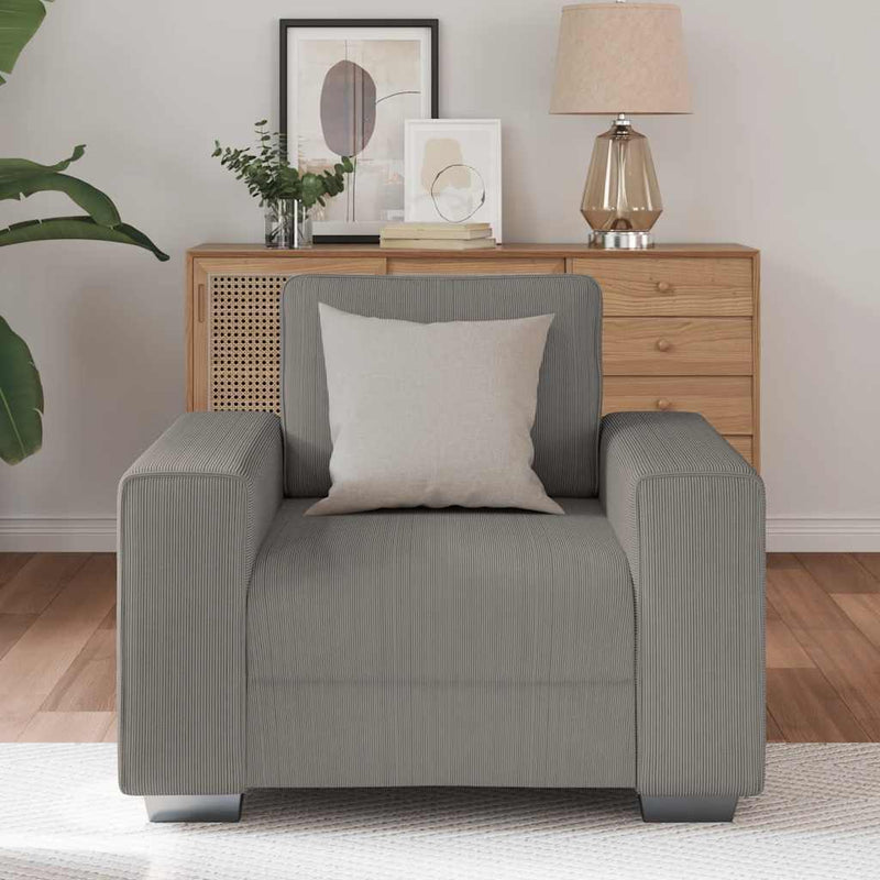 vidaXL világosszürke kordbársony szövet kanapéfotel 60 cm