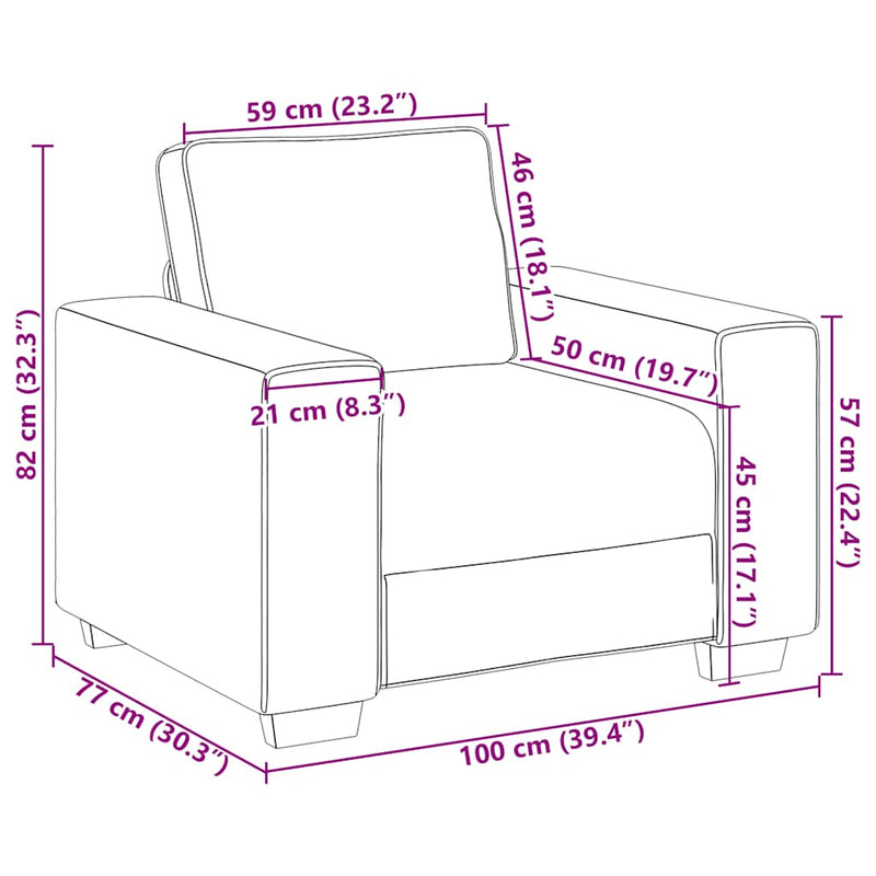 vidaXL világosszürke kordbársony szövet kanapéfotel 60 cm
