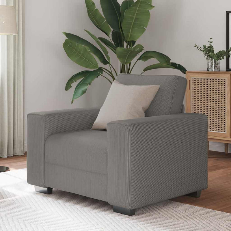 vidaXL világosszürke kordbársony szövet kanapéfotel 60 cm