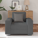 vidaXL sötétszürke kordbársony szövet kanapéfotel 60 cm