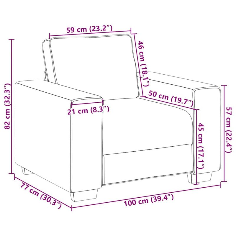 vidaXL sötétszürke kordbársony szövet kanapéfotel 60 cm