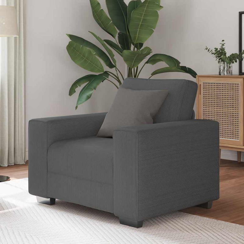 vidaXL sötétszürke kordbársony szövet kanapéfotel 60 cm