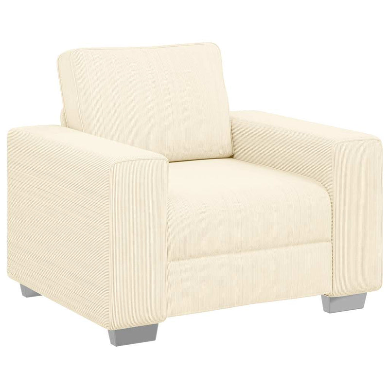 vidaXL krémszínű kordbársony szövet kanapéfotel 60 cm