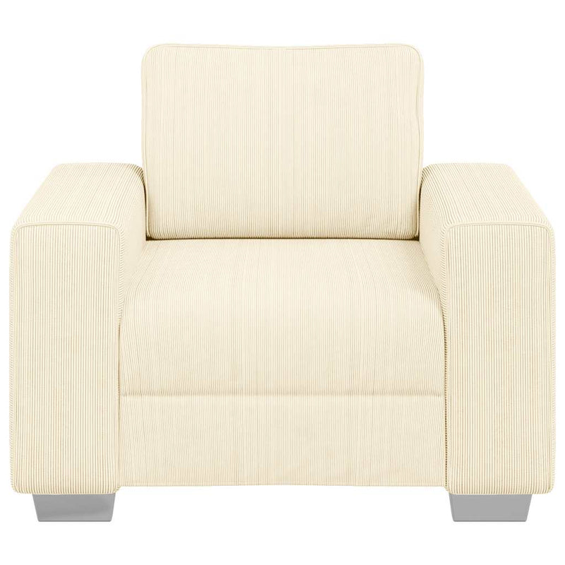 vidaXL krémszínű kordbársony szövet kanapéfotel 60 cm