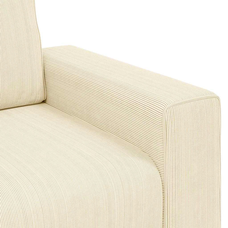 vidaXL krémszínű kordbársony szövet kanapéfotel 60 cm