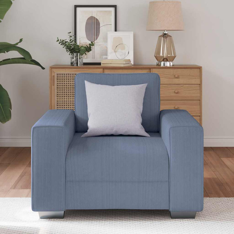 vidaXL kék kordbársony szövet kanapészék 60 cm