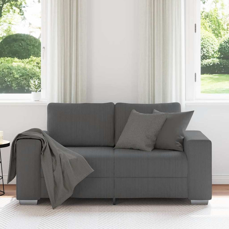 vidaXL sötétszürke kordbársony szövet loveseat kanapé 120 cm