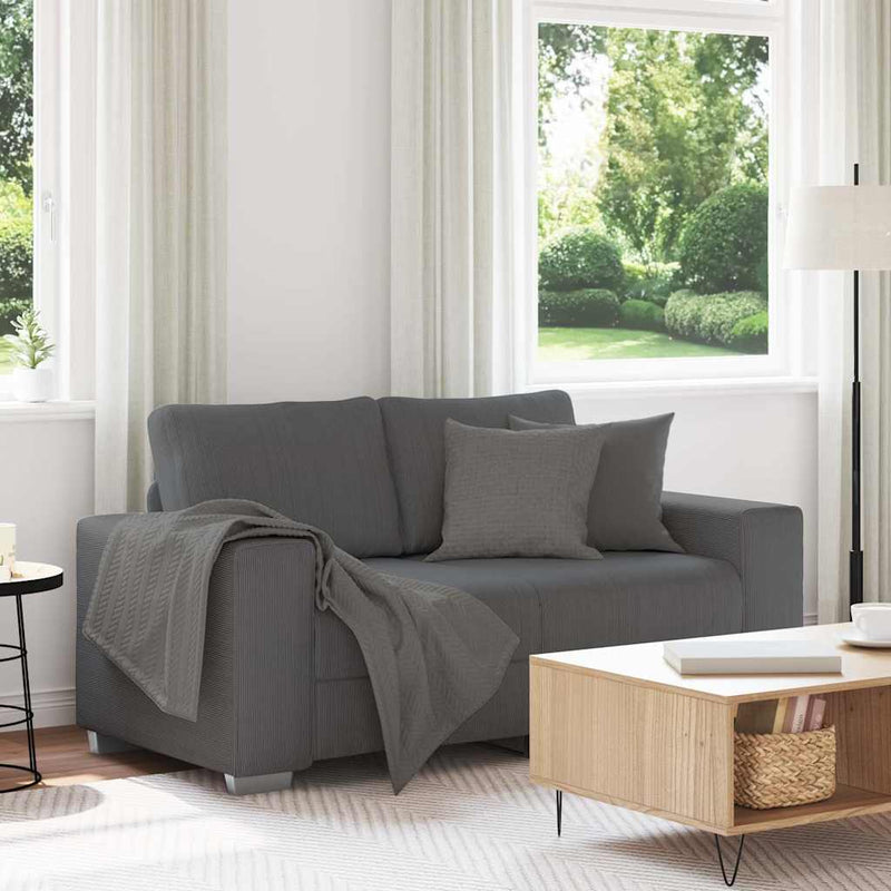 vidaXL sötétszürke kordbársony szövet loveseat kanapé 120 cm