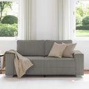 vidaXL világosszürke kétszemélyes kanapé 180 x 77 x 82 cm kordbársony szövet