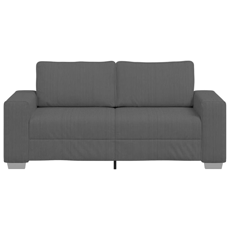 vidaXL sötétszürke kordbársony szövet loveseat kanapé 140 cm