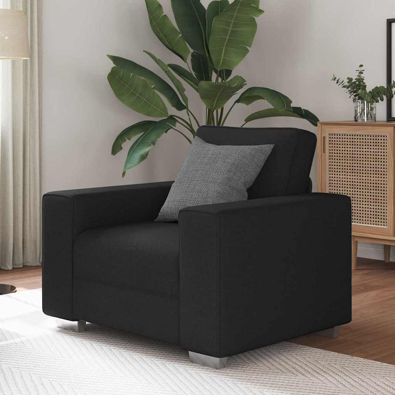 vidaXL Kanapé párnával Fekete 100 x 77 x 82 cm szövet