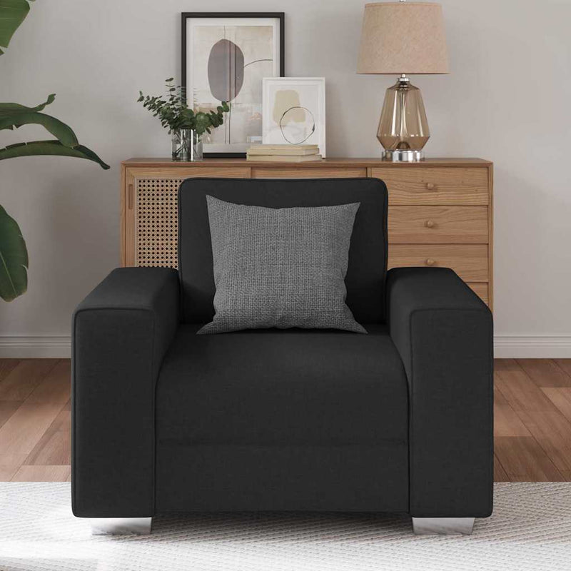 vidaXL Kanapé párnával Fekete 100 x 77 x 82 cm szövet