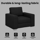 vidaXL Fotel Fekete 100 cm szövet