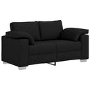 vidaXL Kétszemélyes kanapé Fekete 160 cm szövet