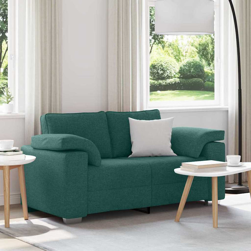 vidaXL Kanapé párnával Sötétzöld 160 x 77 x 82 cm szövet
