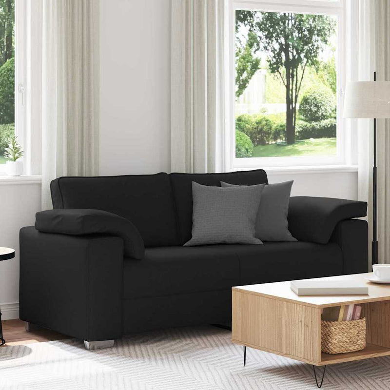 vidaXL Kanapé párnával Fekete 180 x 77 x 82 cm szövet