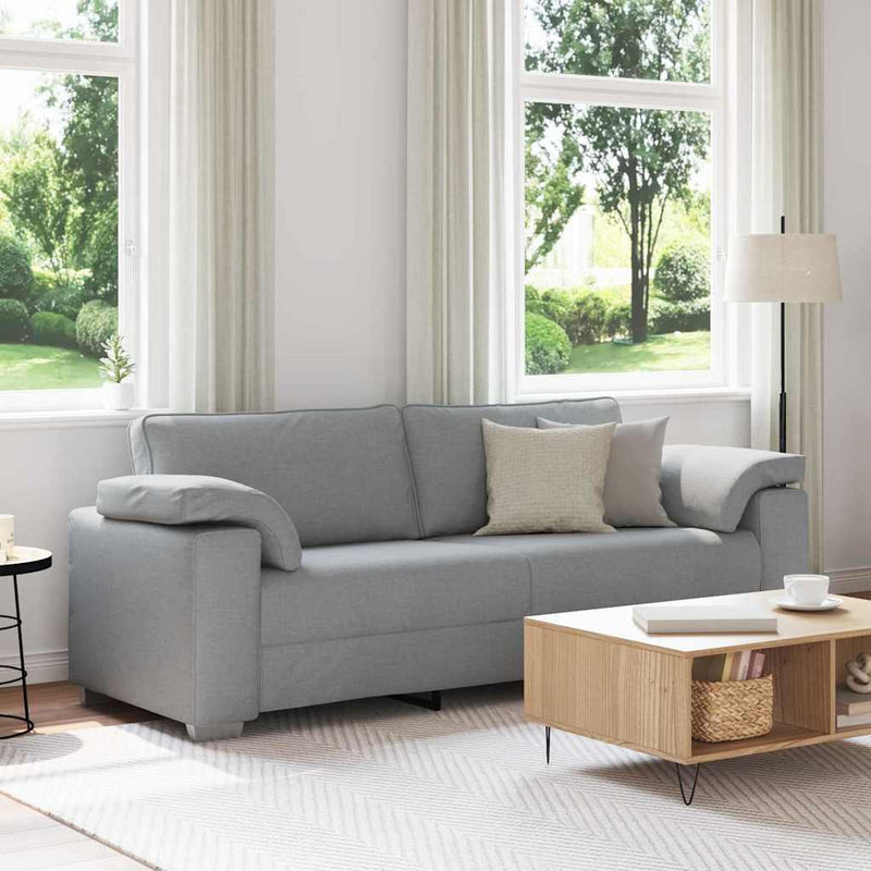 vidaXL Kanapé párnával Világosszürke 219 x 77 x 82 cm szövet