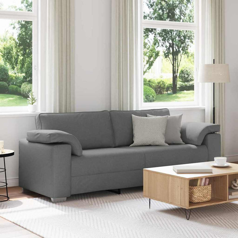 vidaXL Kanapé párnával Sötétszürke 219 x 77 x 82 cm szövet