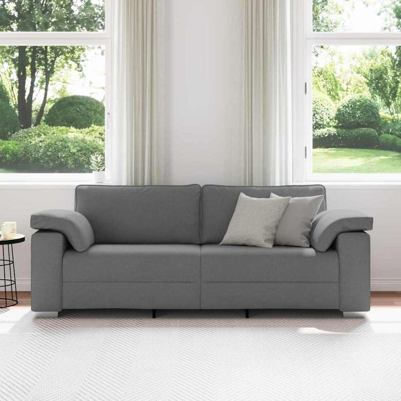 vidaXL Kanapé párnával Sötétszürke 219 x 77 x 82 cm szövet