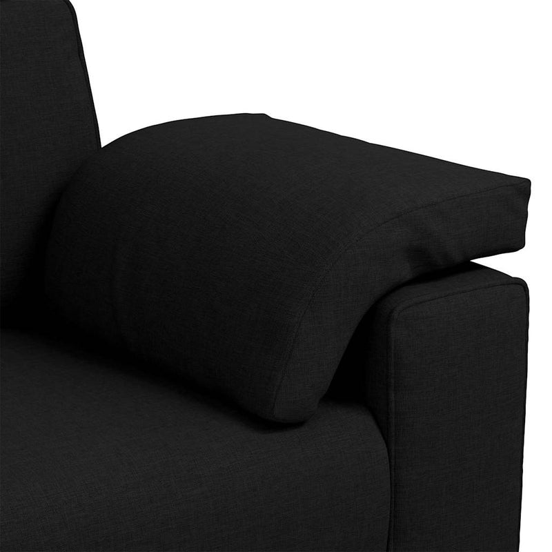 vidaXL Kanapé párnával Fekete 219 x 77 x 82 cm szövet