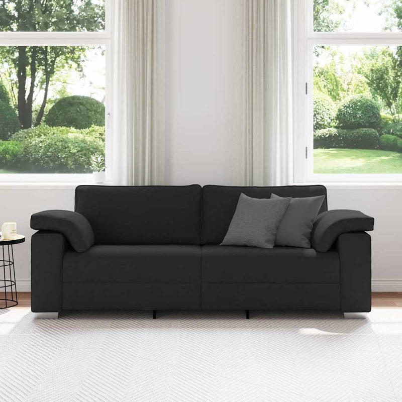 vidaXL Kanapé párnával Fekete 219 x 77 x 82 cm szövet